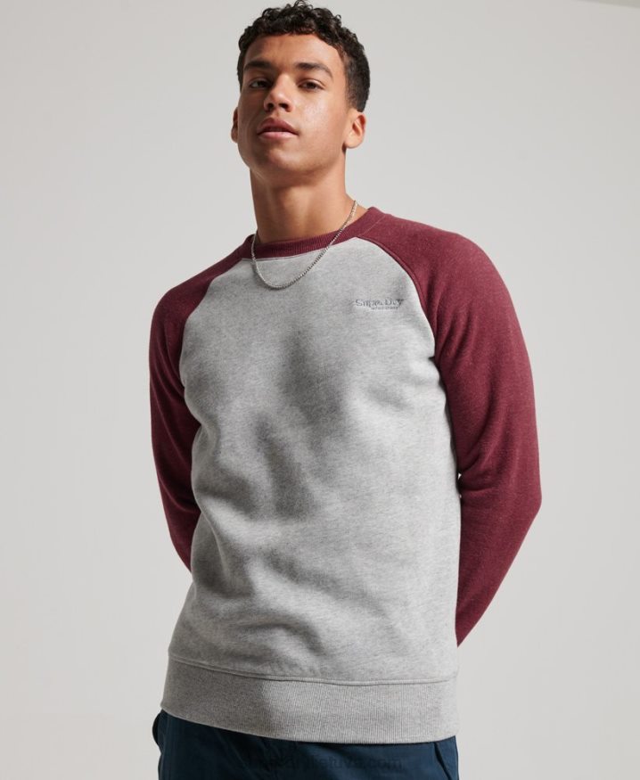 Superdry Baseball Crew Sweatshirt Light Grey Men