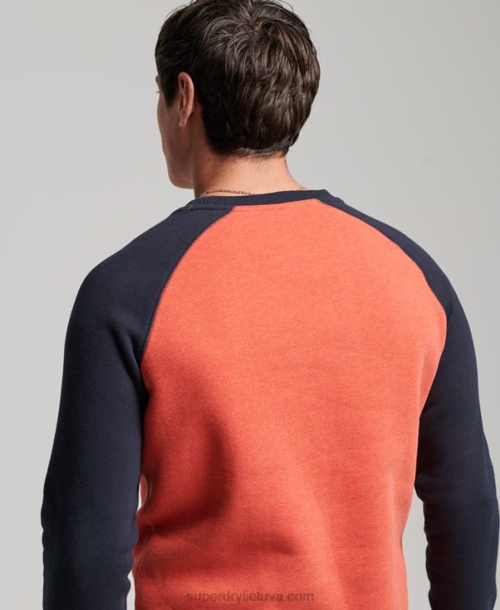 Superdry Baseball Crew Sweatshirt Orange Men