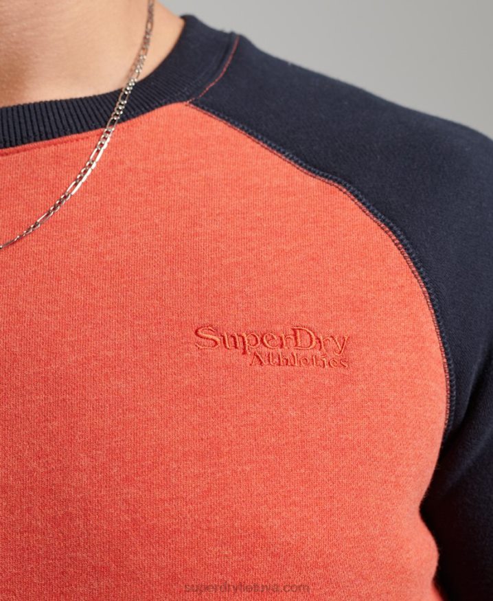 Superdry Baseball Crew Sweatshirt Orange Men