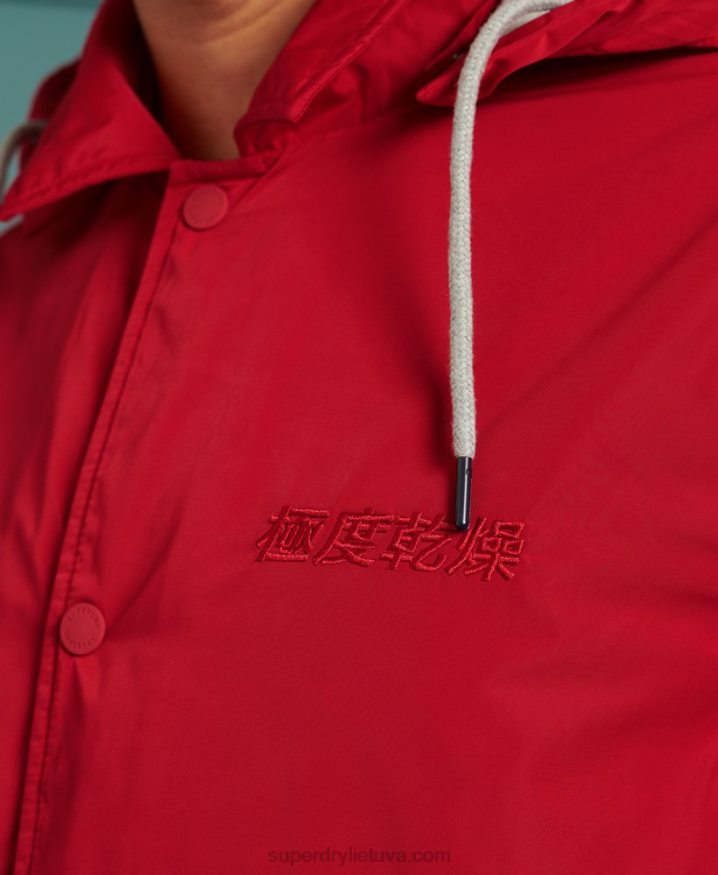 Superdry Baseball Hooded Coach Jacket Red Men