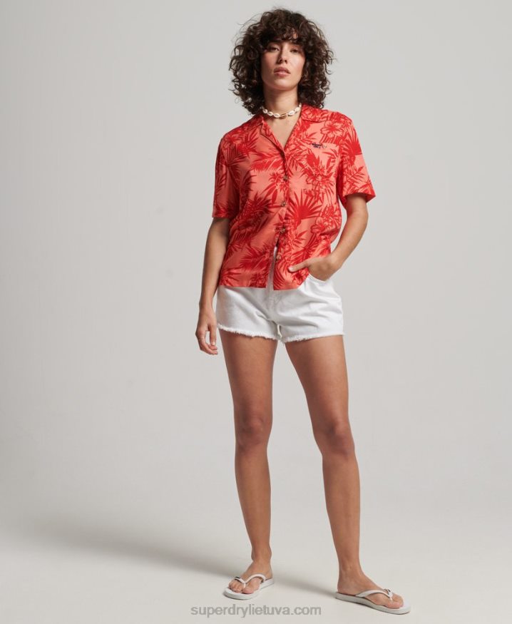 Superdry Beach Resort Shirt Coral Women