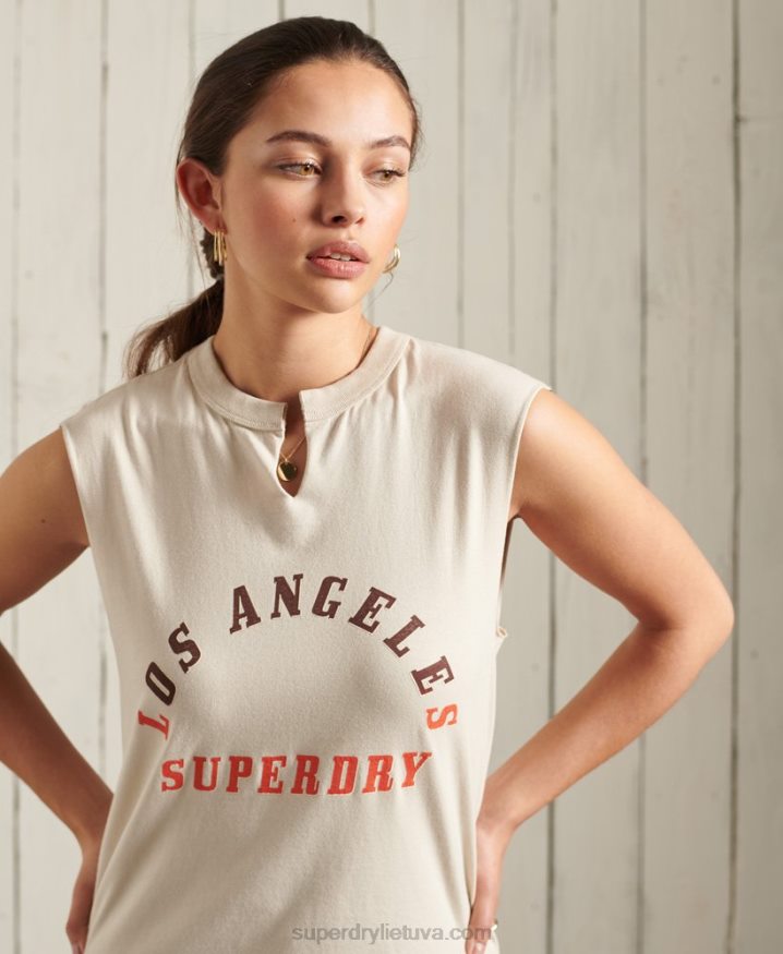 Superdry Bohemian Band Vest Top Cream Women