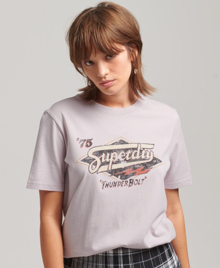 Superdry Boho Graphic T-Shirt Purple Women