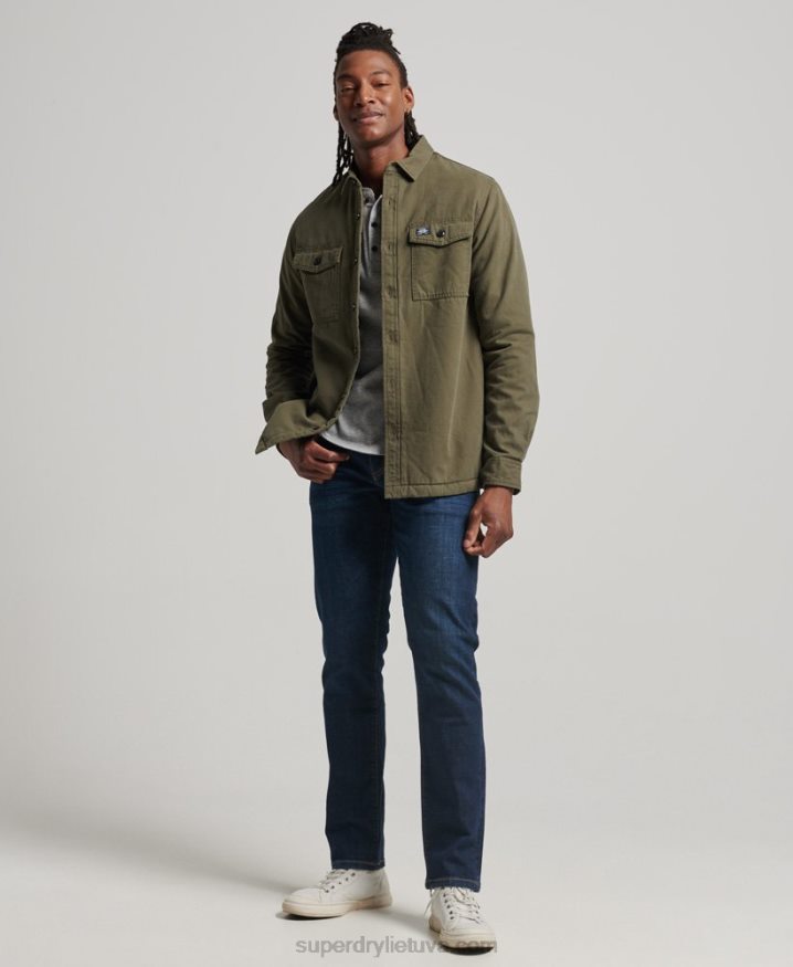 Superdry Borg Lined Miller Overshirt Green Men