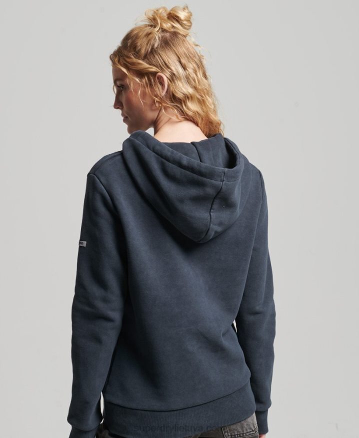 Superdry Brand Mark Metal Hoodie Black Women