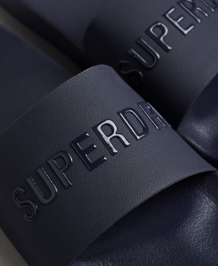 Superdry CODE Logo Pool Sliders Navy Men