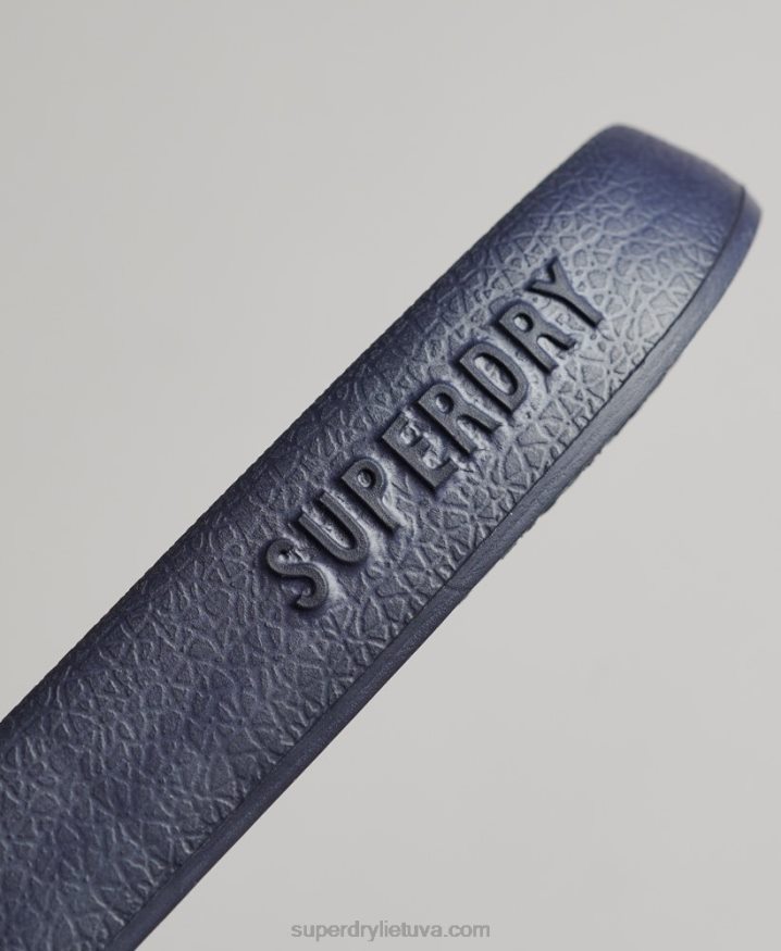 Superdry CODE Logo Pool Sliders Navy Men