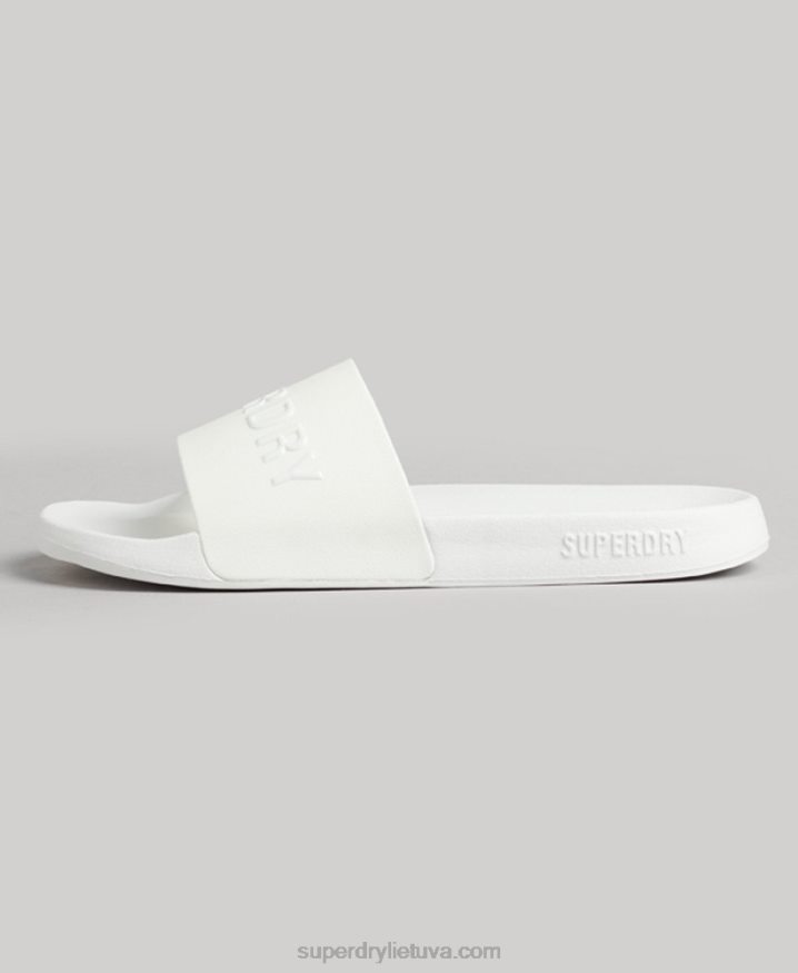 Superdry CODE Logo Pool Sliders White Men