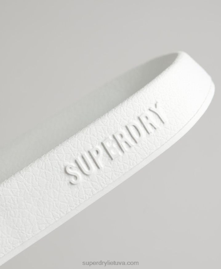 Superdry CODE Logo Pool Sliders White Men