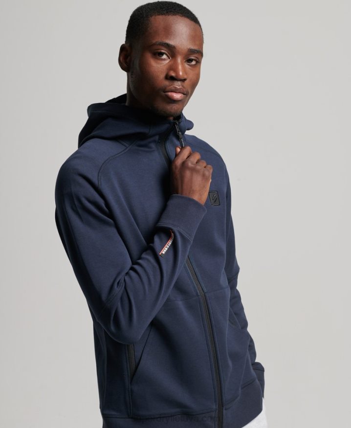 Superdry CODE Tech Zip Hoodie Blue Men