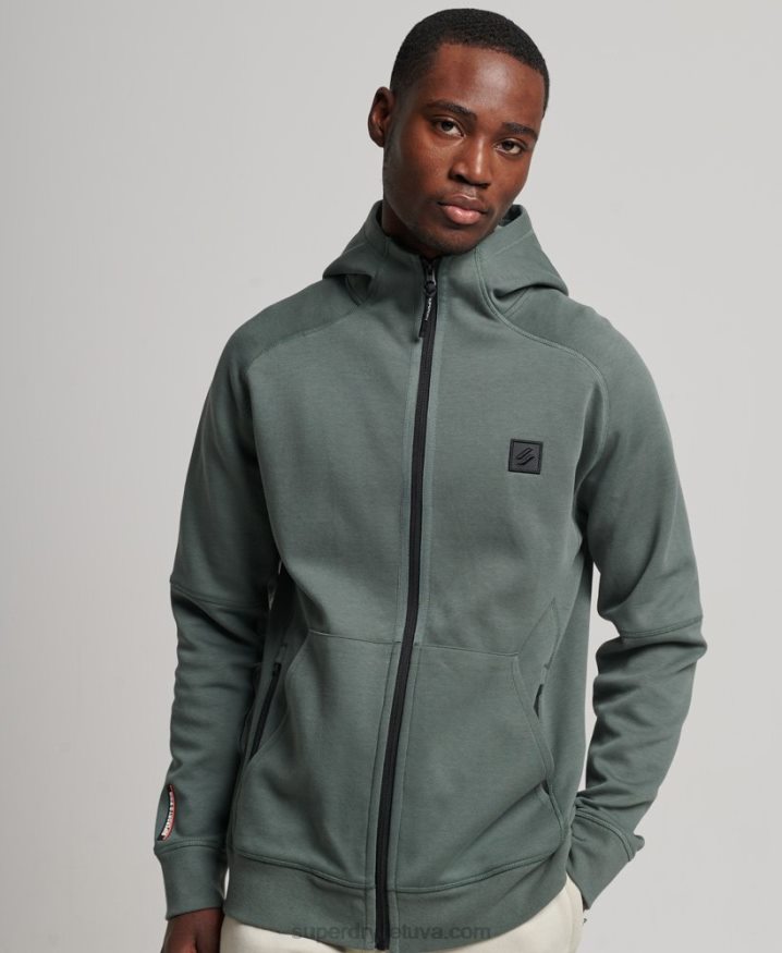 Superdry CODE Tech Zip Hoodie Green Men