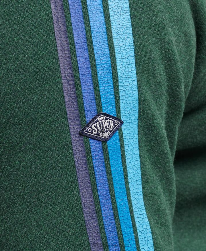 Superdry Cali Sleeve Stripe Core Logo Hoodie Green Men