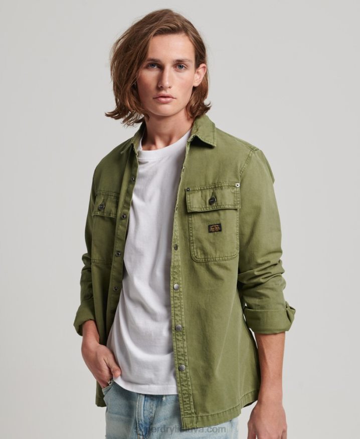 Superdry Canvas Overshirt Khaki Men