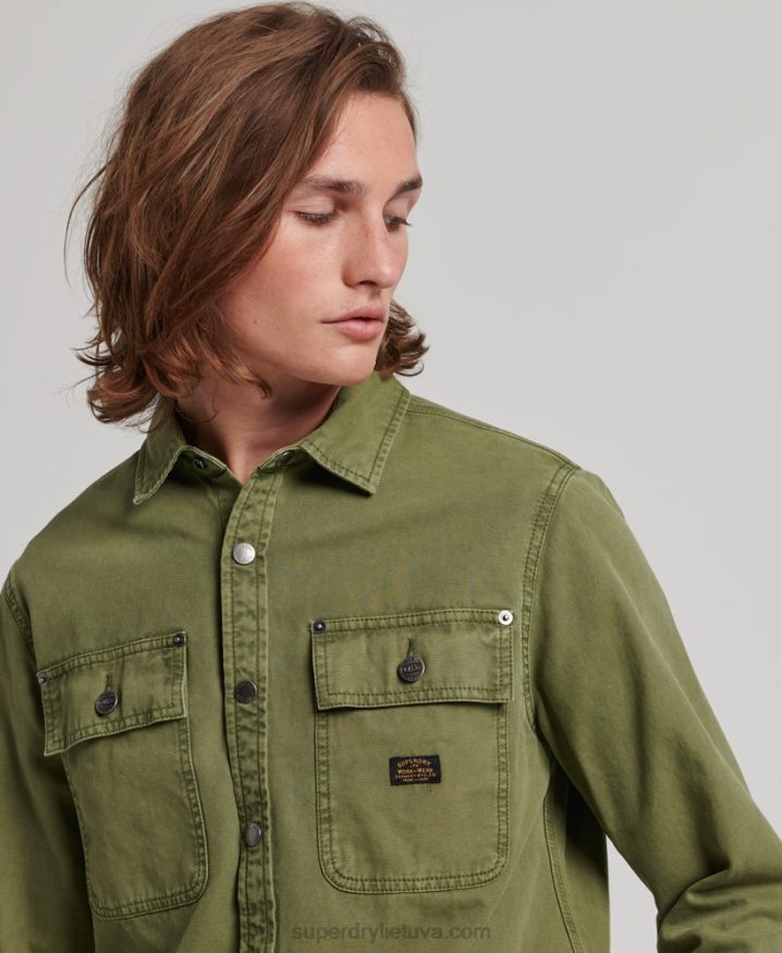 Superdry Canvas Overshirt Khaki Men