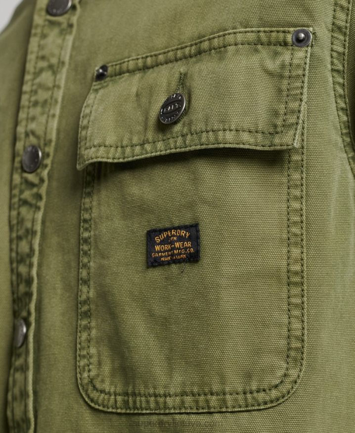 Superdry Canvas Overshirt Khaki Men