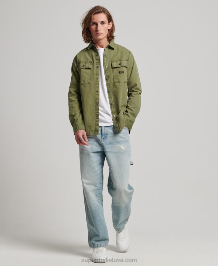 Superdry Canvas Overshirt Khaki Men