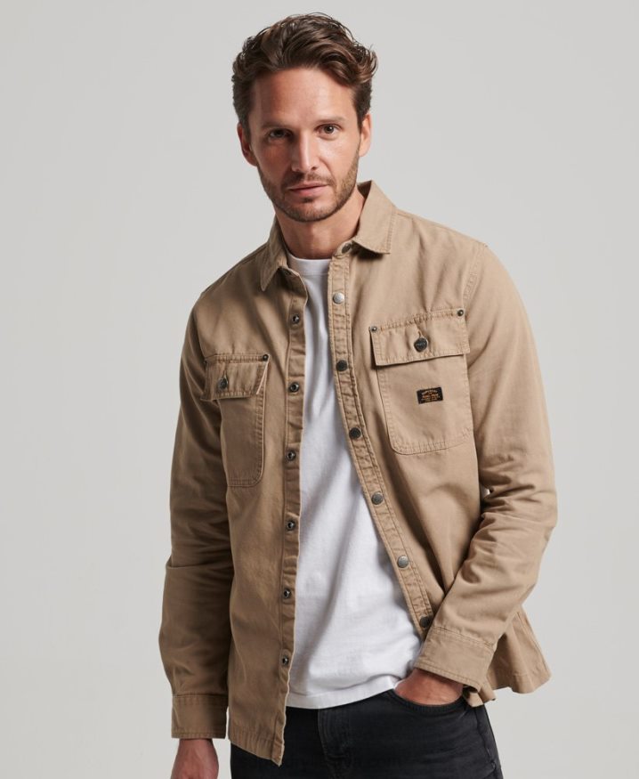 Superdry Canvas Overshirt Tan Men