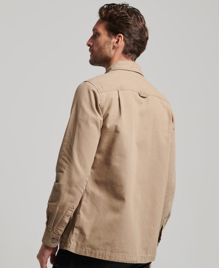 Superdry Canvas Overshirt Tan Men