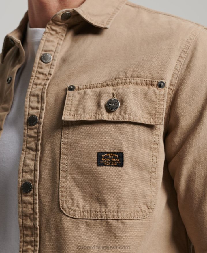 Superdry Canvas Overshirt Tan Men