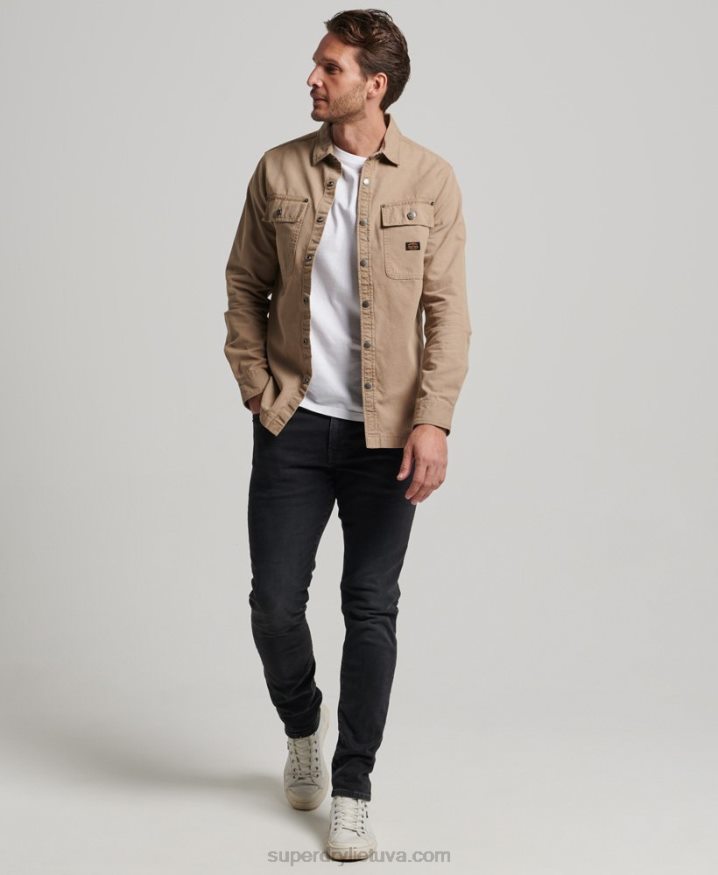 Superdry Canvas Overshirt Tan Men