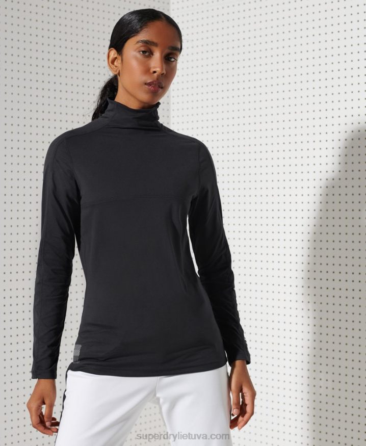 Superdry Carbon Crew Neck Baselayer Top Black Women