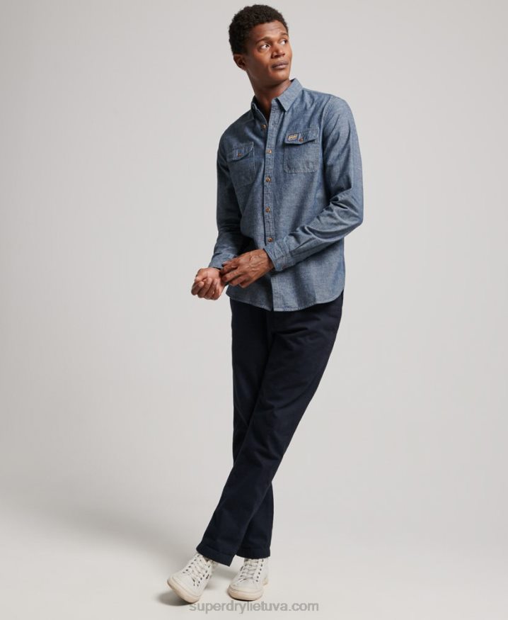 Superdry Chambray Trailsman Shirt Blue Men