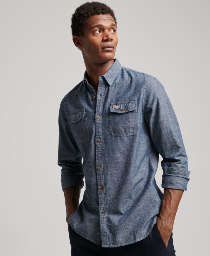 Superdry Chambray Trailsman Shirt Blue Men