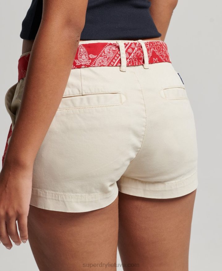 Superdry Chino Hot Shorts Cream Women