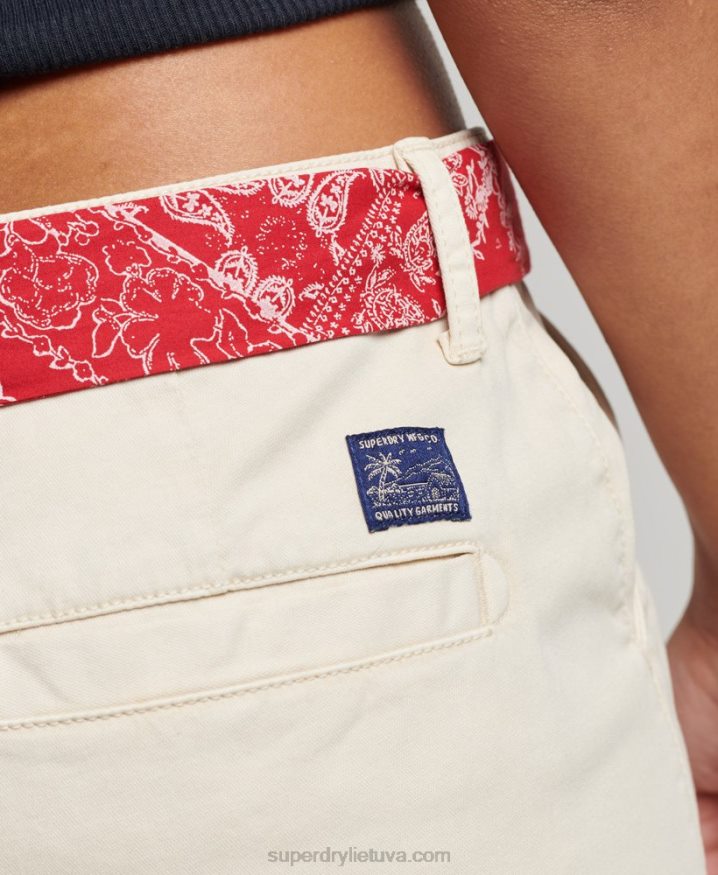 Superdry Chino Hot Shorts Cream Women