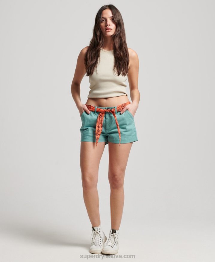 Superdry Chino Hot Shorts Green Women