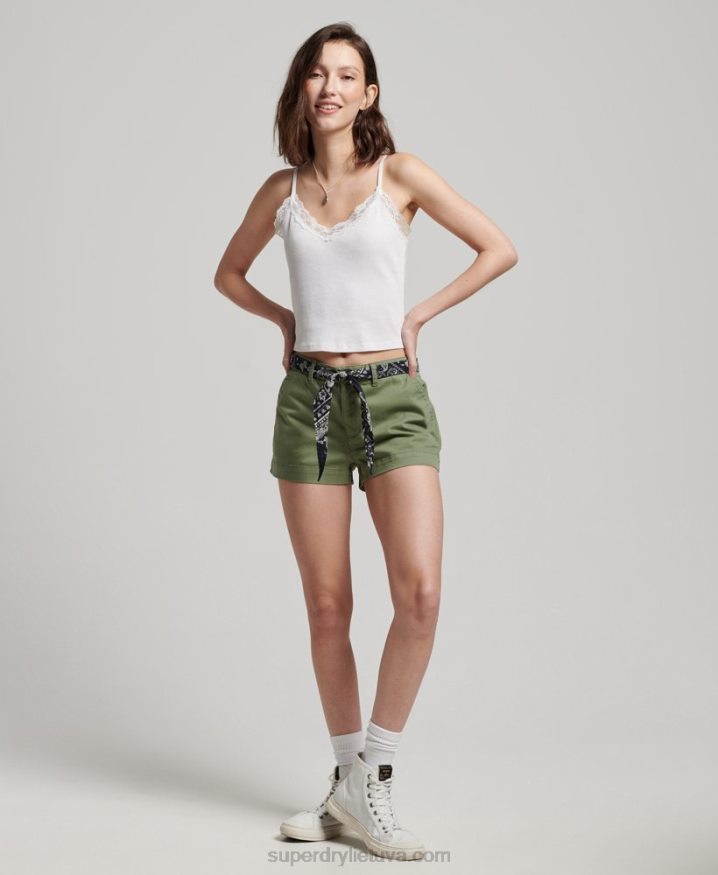 Superdry Chino Hot Shorts Khaki Women