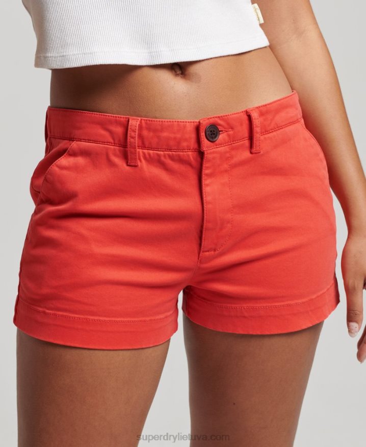 Superdry Chino Hot Shorts Red Women