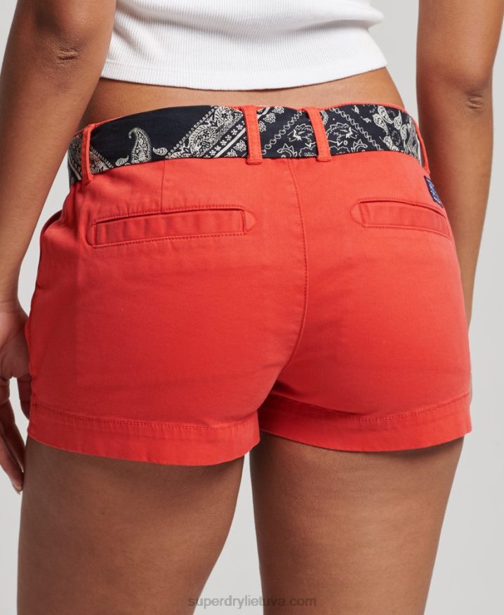 Superdry Chino Hot Shorts Red Women