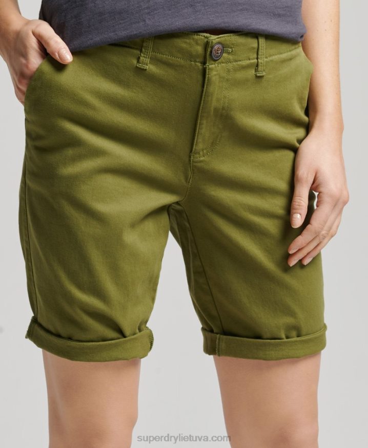 Superdry City Chino Shorts Green Women