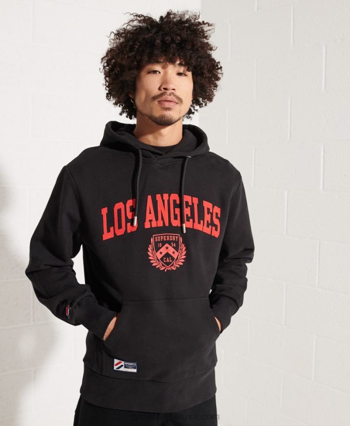 Superdry City College Hoodie Black Men