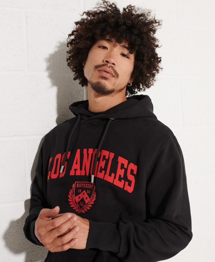 Superdry City College Hoodie Black Men