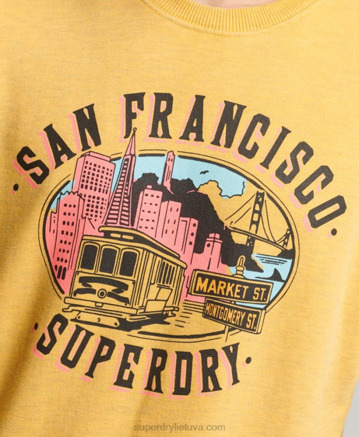 Superdry City Souvenir Crew Sweatshirt Yellow Men