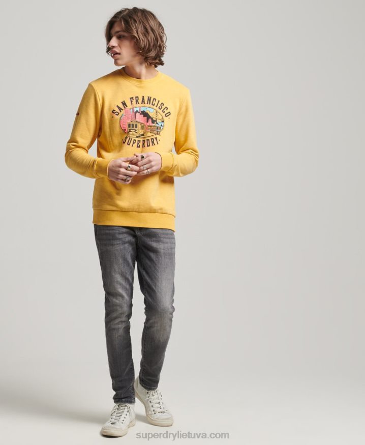 Superdry City Souvenir Crew Sweatshirt Yellow Men