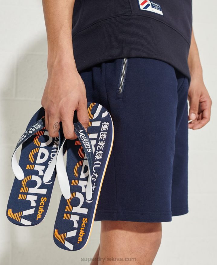 Superdry Classic Logo Flip Flops Navy Men