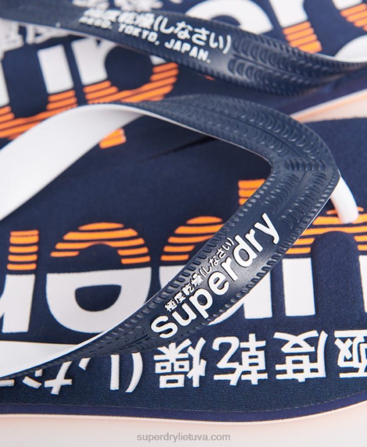 Superdry Classic Logo Flip Flops Navy Men