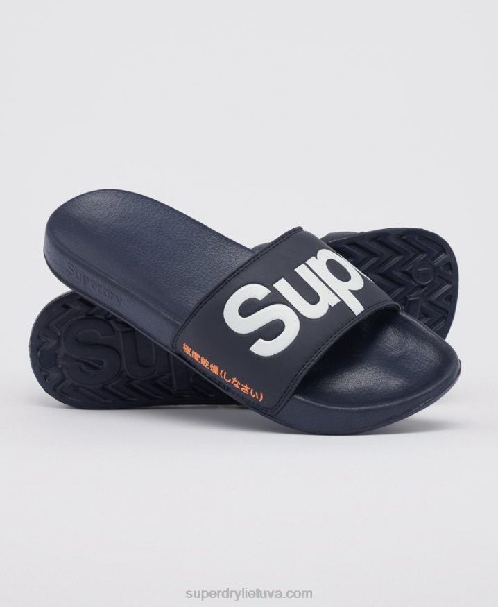 Superdry Classic Logo Sliders Navy Men