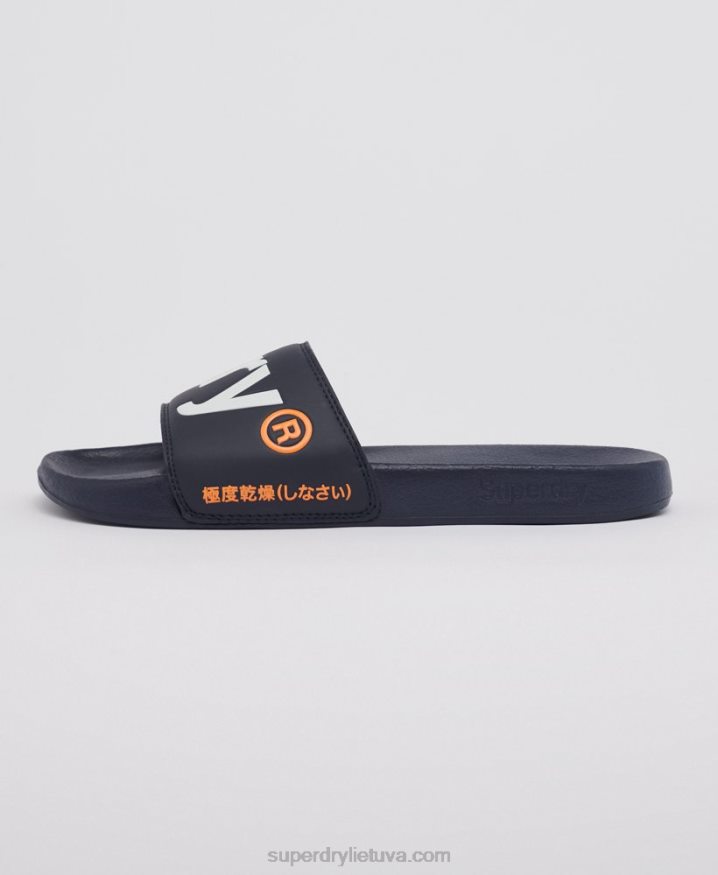 Superdry Classic Logo Sliders Navy Men