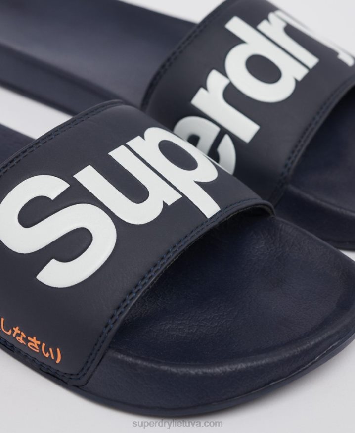 Superdry Classic Logo Sliders Navy Men