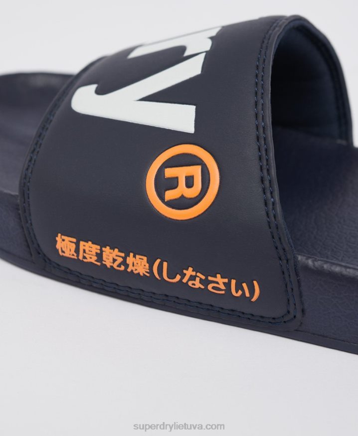 Superdry Classic Logo Sliders Navy Men