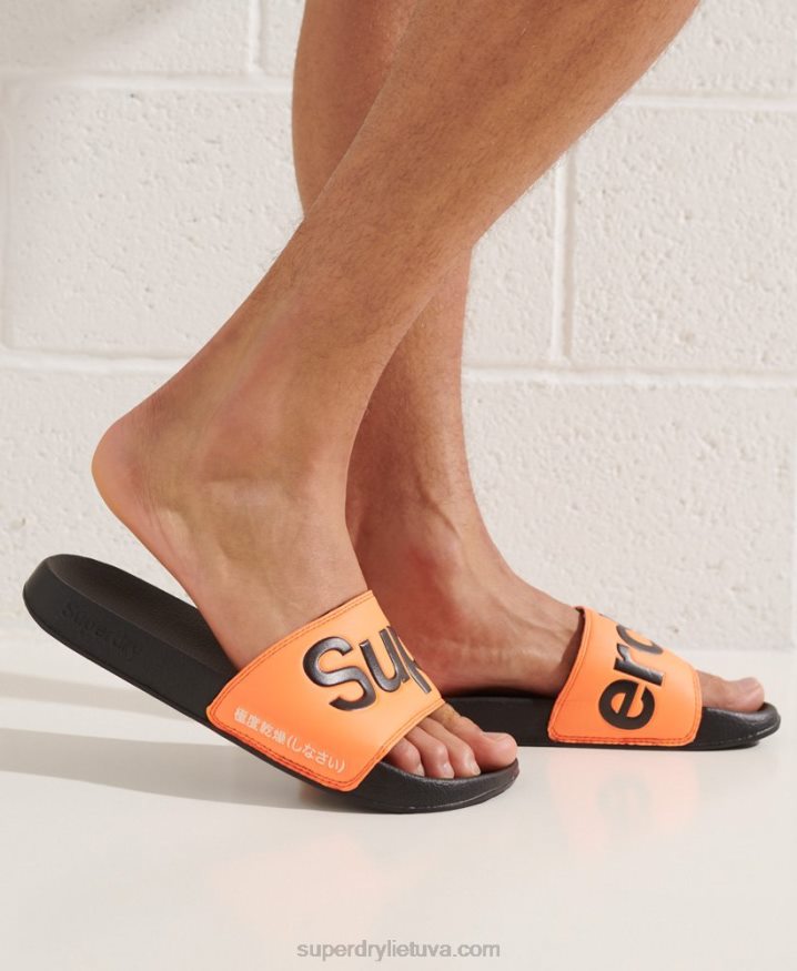 Superdry Classic Logo Sliders Orange Men