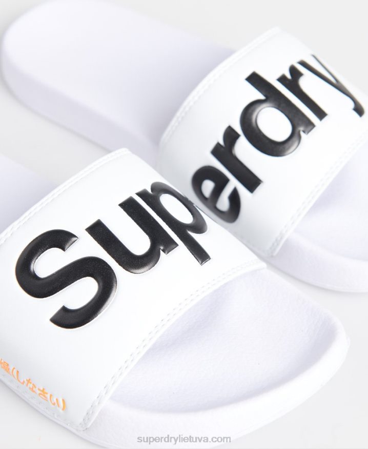 Superdry Classic Logo Sliders White Men