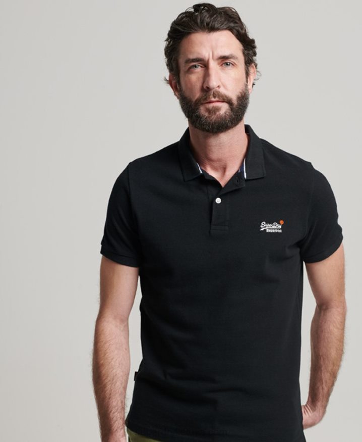 Superdry Classic Pique Polo Shirt Black Men