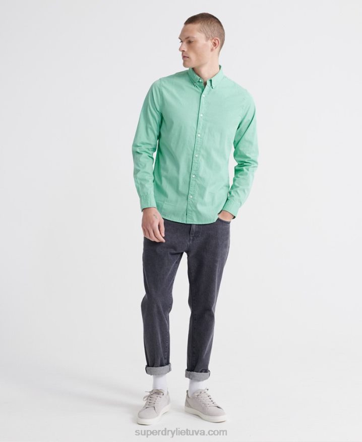 Superdry Classic Twill Lite Long Sleeve Shirt Green Men