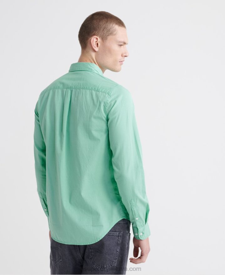 Superdry Classic Twill Lite Long Sleeve Shirt Green Men