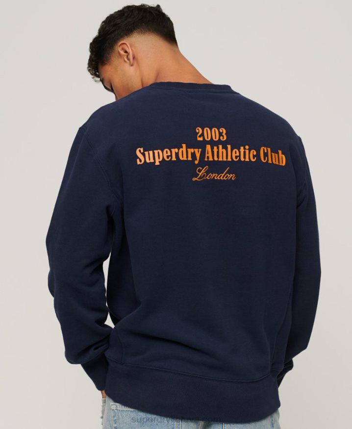 Superdry Code Athletic Club Crew Sweatshirt Navy Men